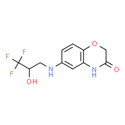 ChemSpider 2D Image | 6-[(3,3,3-Trifluoro-2-hydroxypropyl)amino]-2H-1,4-benzoxazin-3(4H)-one | C11H11F3N2O3
