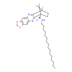 ChemSpider 2D Image | N-Hexadecyl-15,18,18-trimethyl-7,9-dioxa-3,13-diazapentacyclo[13.2.1.0~2,14~.0~4,12~.0~6,10~]octadeca-2(14),3,5,10,12-pentaene-1-carboxamide | C34H51N3O3