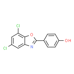ChemSpider 2D Image | 4-(5,7-Dichloro-1,3-benzoxazol-2-yl)phenol | C13H7Cl2NO2