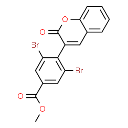 ChemSpider 2D Image | Methyl 3,5-dibromo-4-(2-oxo-2H-chromen-3-yl)benzoate | C17H10Br2O4