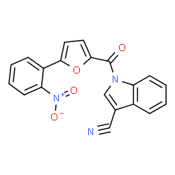 ChemSpider 2D Image | 1-[5-(2-Nitrophenyl)-2-furoyl]-1H-indole-3-carbonitrile | C20H11N3O4