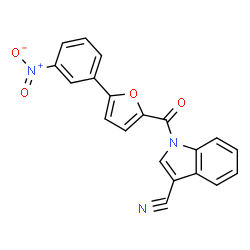 ChemSpider 2D Image | 1-[5-(3-Nitrophenyl)-2-furoyl]-1H-indole-3-carbonitrile | C20H11N3O4