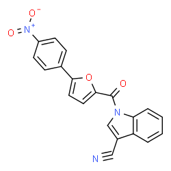 ChemSpider 2D Image | 1-[5-(4-Nitrophenyl)-2-furoyl]-1H-indole-3-carbonitrile | C20H11N3O4