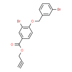 ChemSpider 2D Image | 2-Propyn-1-yl 3-bromo-4-[(3-bromobenzyl)oxy]benzoate | C17H12Br2O3