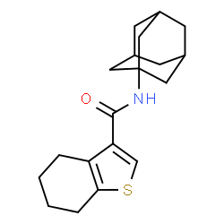 ChemSpider 2D Image | N-(Adamantan-1-yl)-4,5,6,7-tetrahydro-1-benzothiophene-3-carboxamide | C19H25NOS