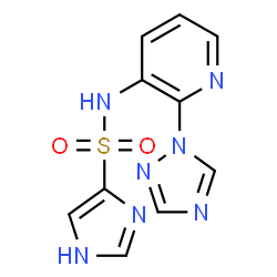 ChemSpider 2D Image | N-[2-(1H-1,2,4-Triazol-1-yl)-3-pyridinyl]-1H-imidazole-4-sulfonamide | C10H9N7O2S