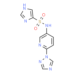 ChemSpider 2D Image | N-[6-(1H-1,2,4-Triazol-1-yl)-3-pyridinyl]-1H-imidazole-4-sulfonamide | C10H9N7O2S