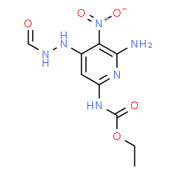 ChemSpider 2D Image | Ethyl [6-amino-4-(2-formylhydrazino)-5-nitro-2-pyridinyl]carbamate | C9H12N6O5