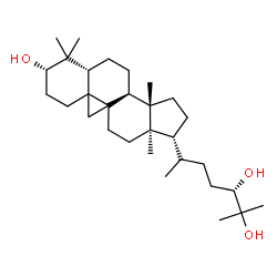 ChemSpider 2D Image | (3beta,9xi,10xi,17alpha,20S,24S)-9,19-Cyclolanostane-3,24,25-triol | C30H52O3