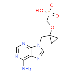 ChemSpider 2D Image | [({1-[(6-Amino-9H-purin-9-yl)methyl]cyclopropyl}oxy)methyl]phosphonic acid | C10H14N5O4P
