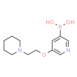 ChemSpider 2D Image | {5-[2-(1-Piperidinyl)ethoxy]-3-pyridinyl}boronic acid | C12H19BN2O3
