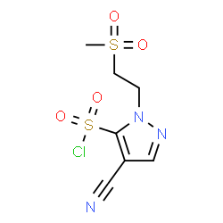 ChemSpider 2D Image | 4-Cyano-1-[2-(methylsulfonyl)ethyl]-1H-pyrazole-5-sulfonyl chloride | C7H8ClN3O4S2
