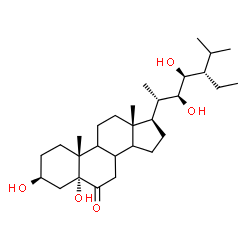 ChemSpider 2D Image | (3beta,5alpha,8xi,9xi,14xi,22S,23S)-3,5,22,23-Tetrahydroxystigmastan-6-one | C29H50O5