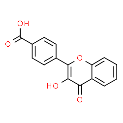 ChemSpider 2D Image | 4-(3-Hydroxy-4-oxo-4H-chromen-2-yl)benzoic acid | C16H10O5