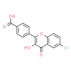 ChemSpider 2D Image | 4-(6-Chloro-3-hydroxy-4-oxo-4H-chromen-2-yl)benzoic acid | C16H9ClO5