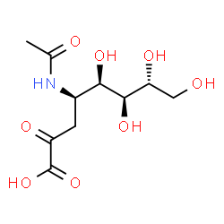 ChemSpider 2D Image | (4R,5R,6S,7R)-4-Acetamido-5,6,7,8-tetrahydroxy-2-oxooctanoic acid | C10H17NO8