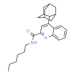 ChemSpider 2D Image | 4-(Adamantan-2-yl)-N-hexyl-2-quinolinecarboxamide | C26H34N2O