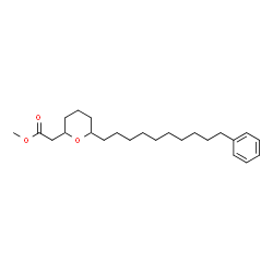 ChemSpider 2D Image | Methyl [6-(10-phenyldecyl)tetrahydro-2H-pyran-2-yl]acetate | C24H38O3