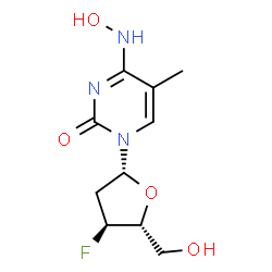 ChemSpider 2D Image | 2',3'-Dideoxy-3'-fluoro-N-hydroxy-5-methylcytidine | C10H14FN3O4