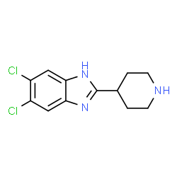 ChemSpider 2D Image | 5,6-Dichloro-2-(4-piperidinyl)-1H-benzimidazole | C12H13Cl2N3
