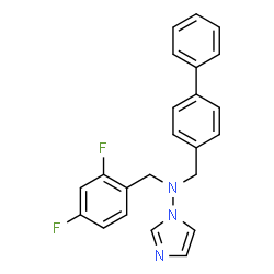 ChemSpider 2D Image | N-(4-Biphenylylmethyl)-N-(2,4-difluorobenzyl)-1H-imidazol-1-amine | C23H19F2N3