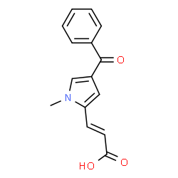 ChemSpider 2D Image | (2E)-3-(4-Benzoyl-1-methyl-1H-pyrrol-2-yl)acrylic acid | C15H13NO3