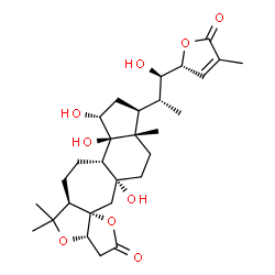 ChemSpider 2D Image | (3aS,5aR,7aS,7bR,8R,10S,10aS,12aR,13aS)-7b,8,12a-Trihydroxy-10-{(1R,2R)-1-hydroxy-1-[(2R)-4-methyl-5-oxo-2,5-dihydro-2-furanyl]-2-propanyl}-5,5,10a-trimethylhexadecahydro-2H-furo[3,2-b]indeno[4',5':5,
6]cyclohepta[1,2-c]furan-2-one | C29H42O9