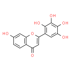 ChemSpider 2D Image | 7-Hydroxy-2-(2,3,4,5-tetrahydroxyphenyl)-4H-chromen-4-one | C15H10O7
