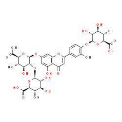 ChemSpider 2D Image | luteolin 7-O-[(beta-D-glucosyluronic acid)-(1->2)-(beta-D-glucosiduronic acid)] 4'-O-beta-D-glucosiduronic acid | C33H34O24