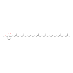 ChemSpider 2D Image | 2-Methoxy-6-[(2E,6E,10E,14E,18E,22E,26E)-3,7,11,15,19,23,27,31-octamethyl-2,6,10,14,18,22,26,30-dotriacontaoctaen-1-yl]phenol | C47H72O2