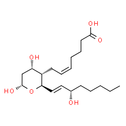 ChemSpider 2D Image | (5Z,9beta,11beta,13E,15S)-9,11,15-Trihydroxythromboxa-5,13-dien-1-oic acid | C20H34O6