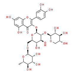 ChemSpider 2D Image | Quercetin 3-O-(2G-Î²-D-xylopyranosylrutinoside) | C32H38O20