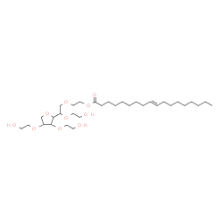 ChemSpider 2D Image | 3,6-Anhydro-2,4,5-tris-O-(2-hydroxyethyl)-1-O-{2-[(9E)-9-octadecenoyloxy]ethyl}hexitol | C32H60O10