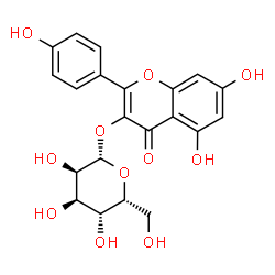 ChemSpider 2D Image | 5,7-Dihydroxy-2-(4-hydroxyphenyl)-4-oxo-4H-chromen-3-yl beta-D-gulopyranoside | C21H20O11