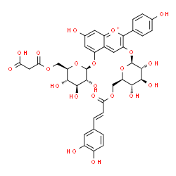 ChemSpider 2D Image | Pelargonidin 3-O-caffeoylglucoside-5-O-malonylglucoside | C39H39O21