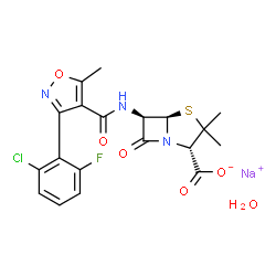 ChemSpider 2D Image | flucloxacillin sodium monohydrate | C19H18ClFN3NaO6S
