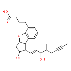 ChemSpider 2D Image | 4-{2-Hydroxy-1-[(1E)-3-hydroxy-4-methyl-1-octen-6-yn-1-yl]-2,3,3a,8b-tetrahydro-1H-benzo[b]cyclopenta[d]furan-5-yl}butanoic acid | C24H30O5