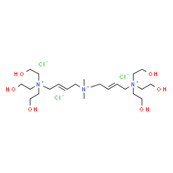 ChemSpider 2D Image | (2E)-N,N,N-Tris(2-hydroxyethyl)-N',N'-dimethyl-N'-{(2E)-4-[tris(2-hydroxyethyl)ammonio]-2-buten-1-yl}-2-butene-1,4-diaminium trichloride | C22H48Cl3N3O6