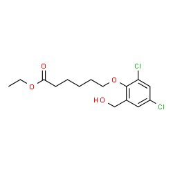 ChemSpider 2D Image | Ethyl 6-[2,4-dichloro-6-(hydroxymethyl)phenoxy]hexanoate | C15H20Cl2O4