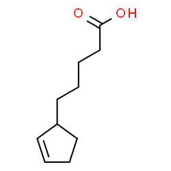 ChemSpider 2D Image | 5-(2-Cyclopenten-1-yl)pentanoic acid | C10H16O2