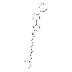 ChemSpider 2D Image | Methyl (8E)-9-[5'-(1-hydroperoxypropyl)-3,3'-bi-1,2-dioxol-5-yl]-8-nonenoate | C19H32O8