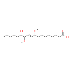 ChemSpider 2D Image | (10E)-13-Hydroxy-9,12-dimethoxy-10-octadecenoic acid | C20H38O5