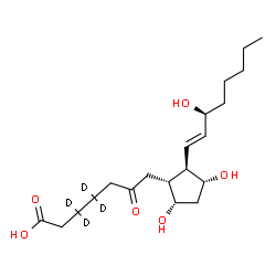 ChemSpider 2D Image | (9alpha,11alpha,13E,15S)-9,11,15-Trihydroxy-6-oxo(3,3,4,4-~2~H_4_)prost-13-en-1-oic acid | C20H30D4O6
