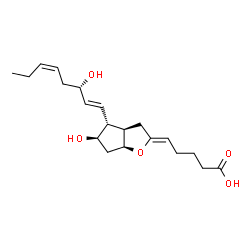 ChemSpider 2D Image | (5Z,9alpha,11alpha,13E,15S,17Z)-11,15-Dihydroxy-6,9-epoxyprosta-5,13,17-trien-1-oic acid | C20H30O5