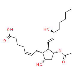 ChemSpider 2D Image | (5Z,9alpha,11alpha,13E,15S)-11-Acetoxy-9,15-dihydroxyprosta-5,13-dien-1-oic acid | C22H36O6