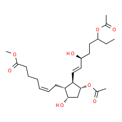 ChemSpider 2D Image | Methyl (5Z,9alpha,11alpha,13E,15S)-11,18-diacetoxy-9,15-dihydroxyprosta-5,13-dien-1-oate | C25H40O8