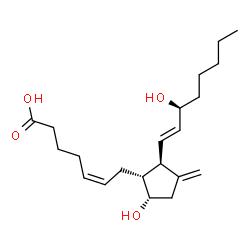 ChemSpider 2D Image | (5Z,9alpha,13E,15S)-9,15-Dihydroxy-11-methyleneprosta-5,13-dien-1-oic acid | C21H34O4