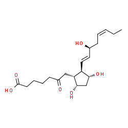 ChemSpider 2D Image | (9alpha,11alpha,13E,15S,17Z)-9,11,15-Trihydroxy-6-oxoprosta-13,17-dien-1-oic acid | C20H32O6