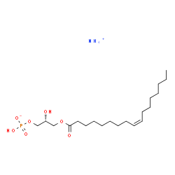 ChemSpider 2D Image | Ammonium (2R)-3-[(9Z)-9-heptadecenoyloxy]-2-hydroxypropyl hydrogen phosphate | C20H42NO7P