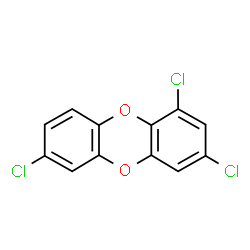 ChemSpider 2D Image | 1,3,7-Trichlorooxanthrene | C12H5Cl3O2